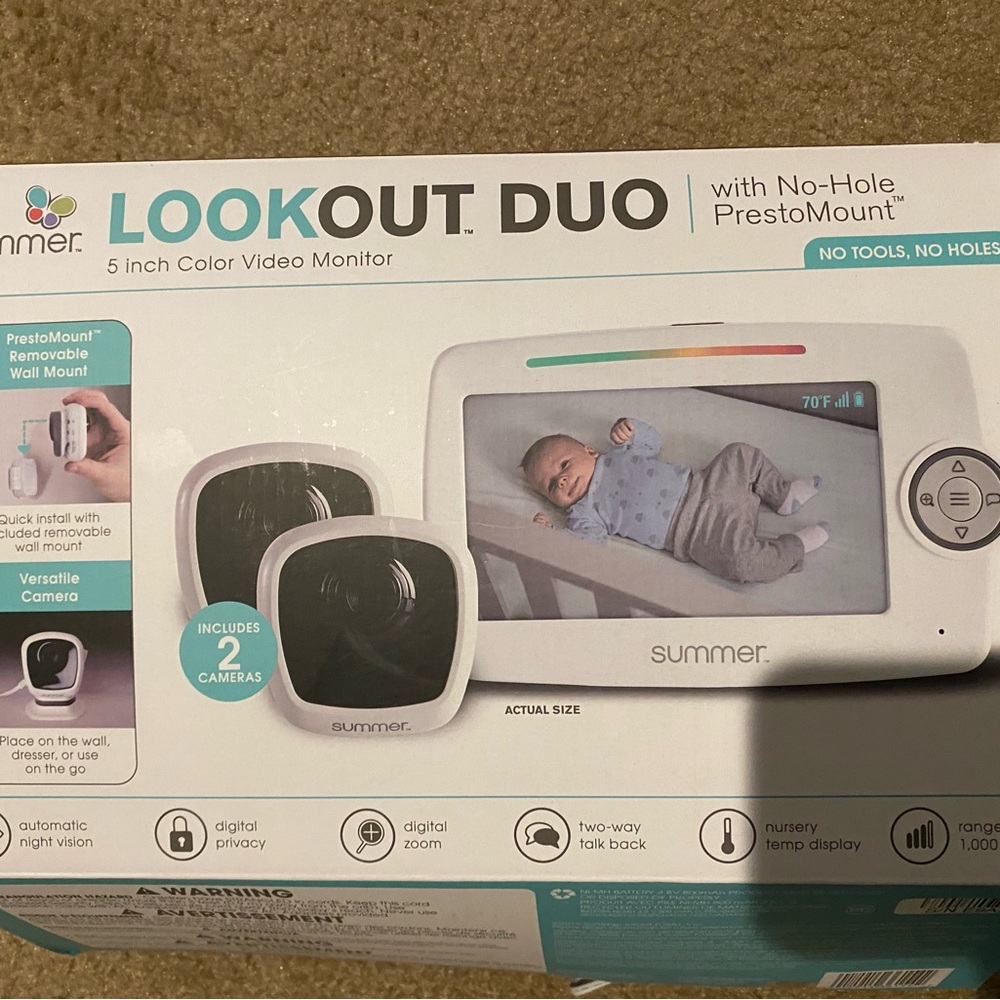 LookOut Duo 5-Inch Color Video Monitor - White